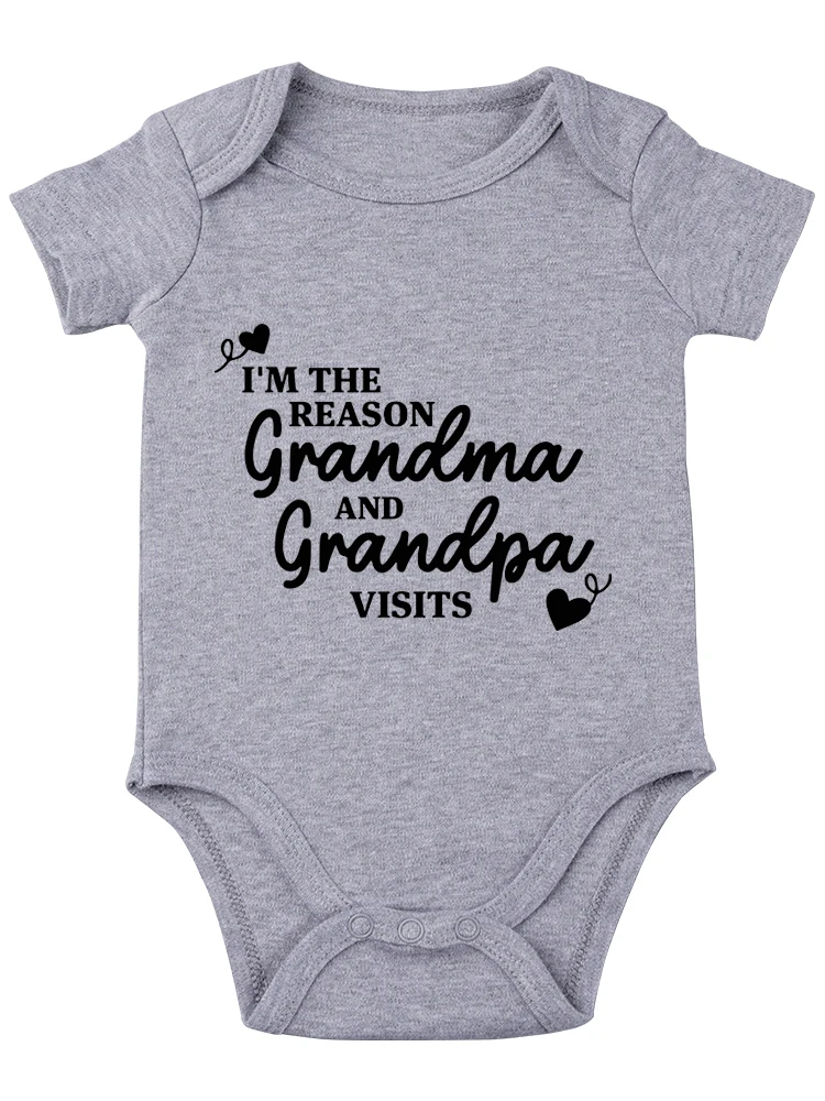 I’m the Reason Grandma and Grandpa Visits ，Baby Bodysuit Funny Baby onesie Cute Adorable Newborn Clothing