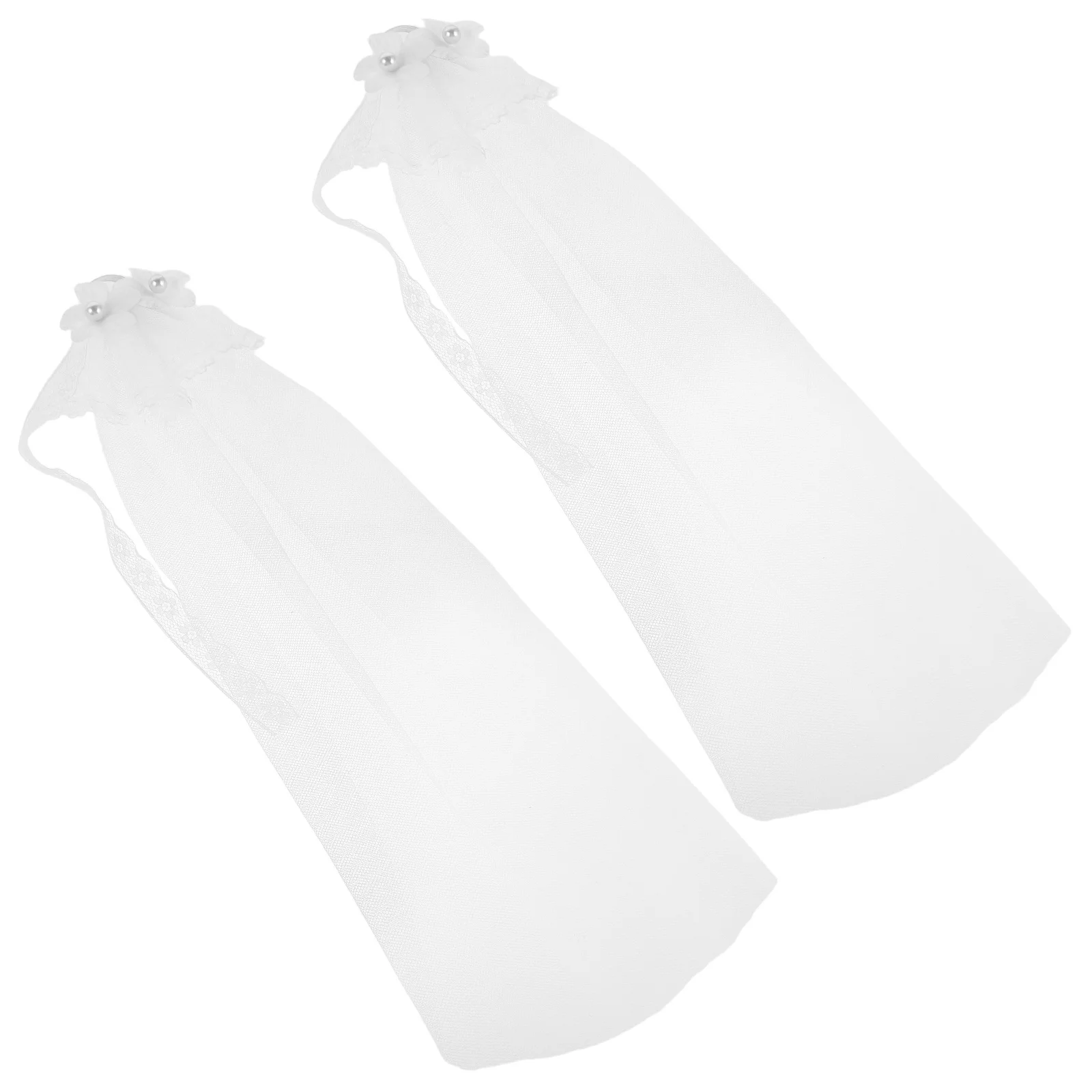 

2Pcs Mini Bridal Veil Soft Tulle Material for Gentle Use on Hair and Head Enhancing Bridal Effect Bride Veil