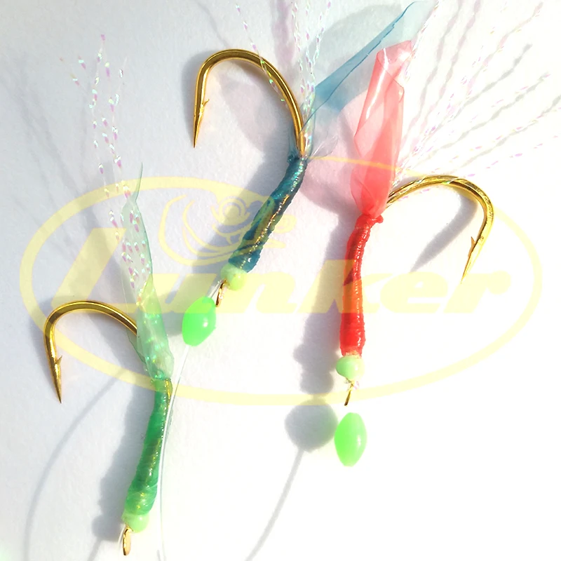 Lunker Sabiki Rig 6-Farben Gummi Salzwasser Angelköder Köder Glow Luminous Maruseigo Gold Makrele – Detail 5