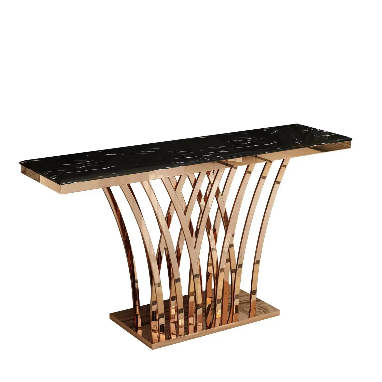 

Stainless steel entrance table against the wall corridor decorative painting aisle cabinet modern simplicity