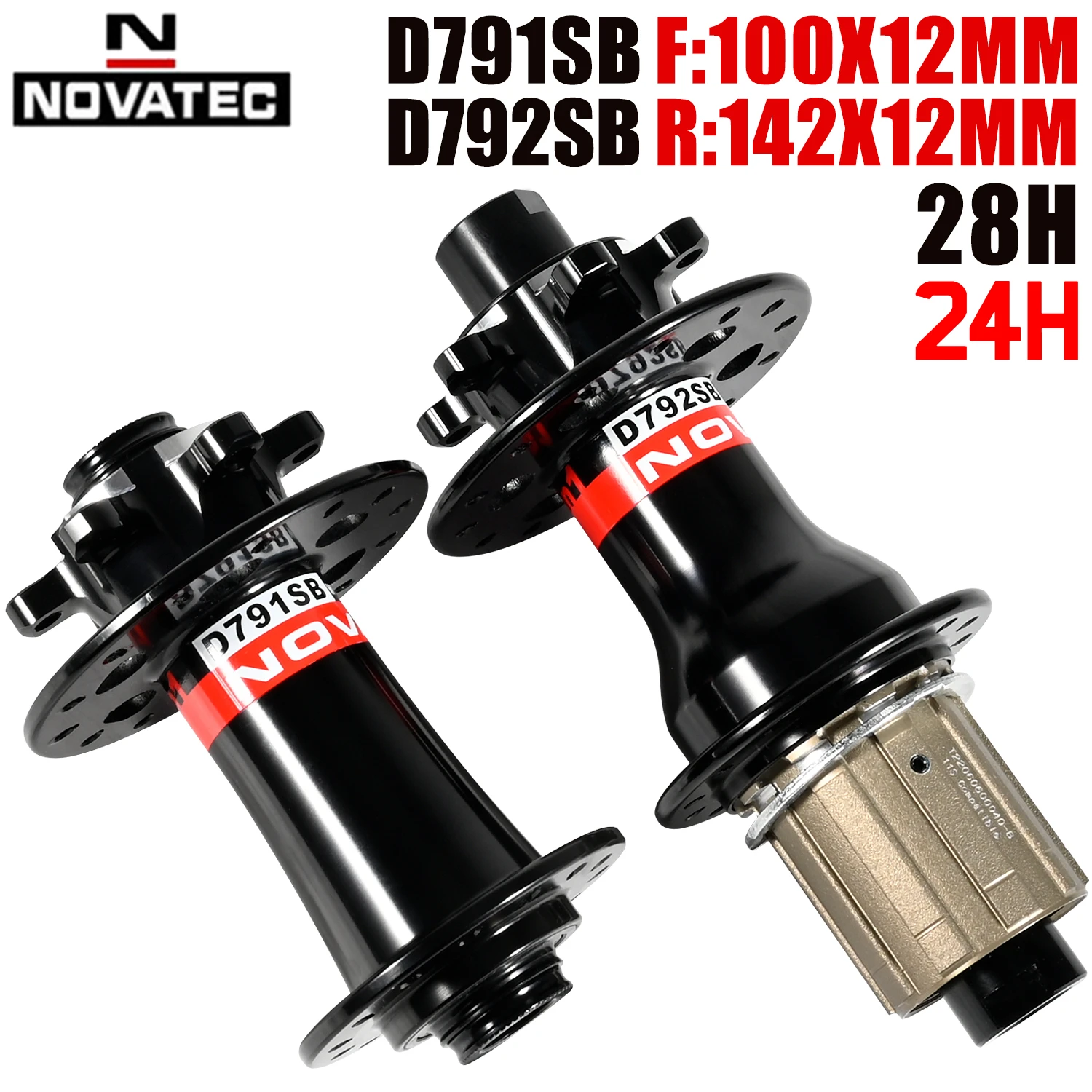 Novatec Hub d791sb d792sb الجبلية الطريق دراجة القرص محاور دفعة 100x12 142x12 مللي متر 8 9 10 11 سرعة 28h 6 مسمار الفرامل 24 ثقوب قفل مركزي