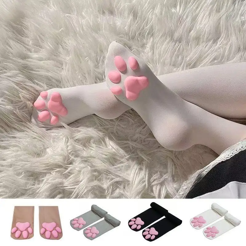 DaiShana Women High Socks Harajuku Stockings Lingerie 3D Cat Claw Long Socks Thigh High Socks  Compression Stockings