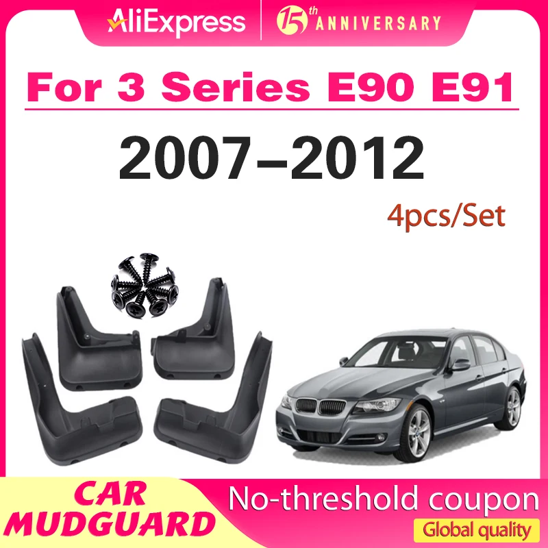 لسيارات BMW 3 Series E90 E91 4dr صالون بجولة عربة رياضية 2007 - 2012 واقيات الطين الأمامية والخلفية واقيات الطين 2009 2010 2011