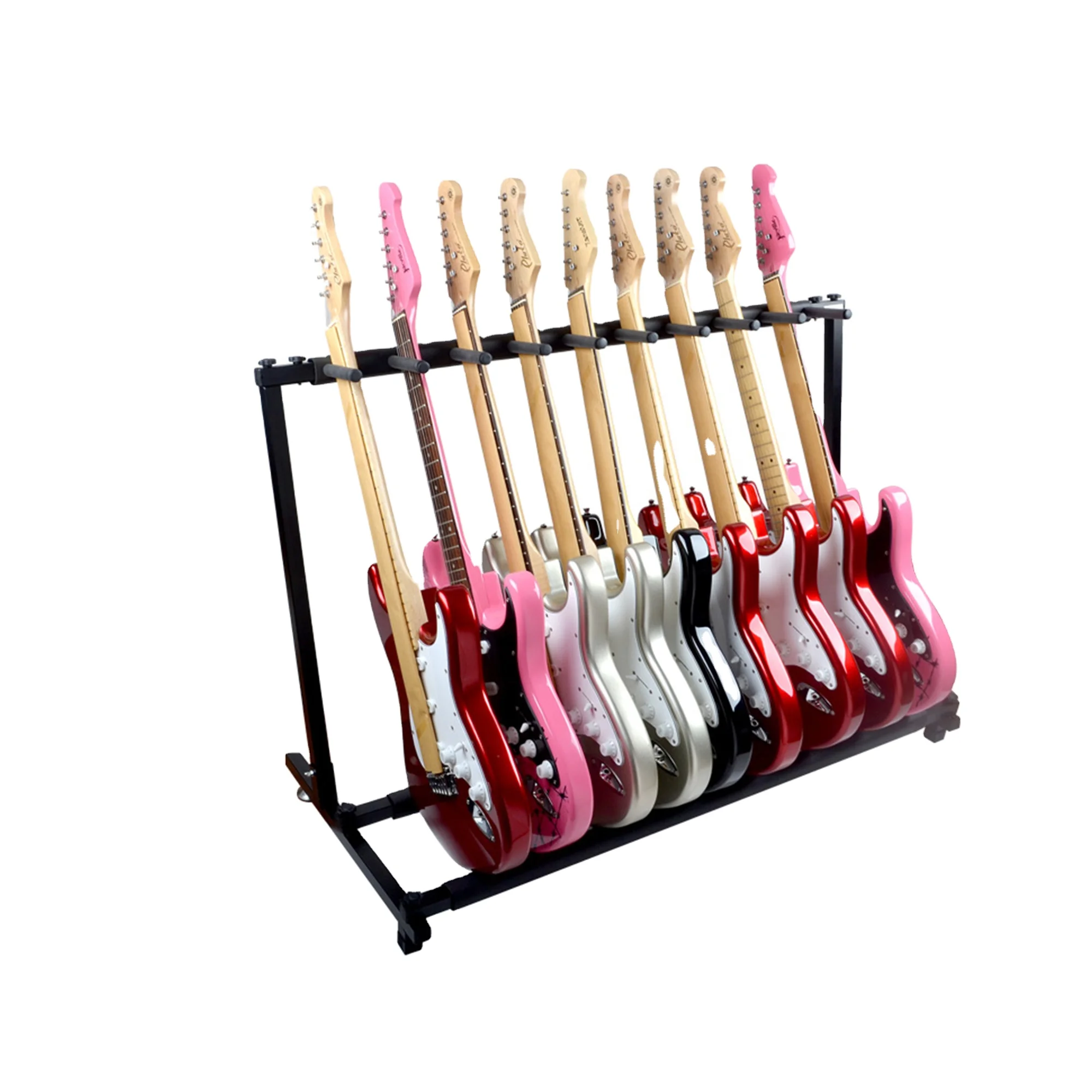 9‑Slot Multi‑Guitar Rack Instrument Holder Stand for Acoustic Electric Bass Ukulele Home Studio Storage Display Use
