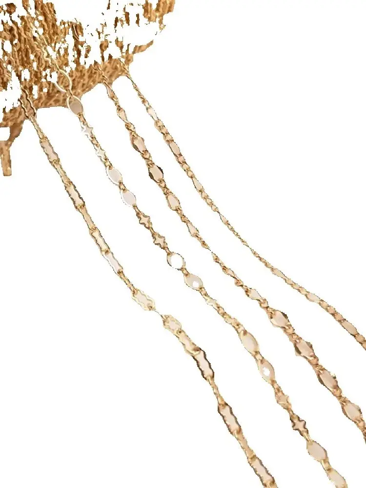 14K Gold Plated Figaro loose peanut cloud chain DIY jewelry glasses chain decorative