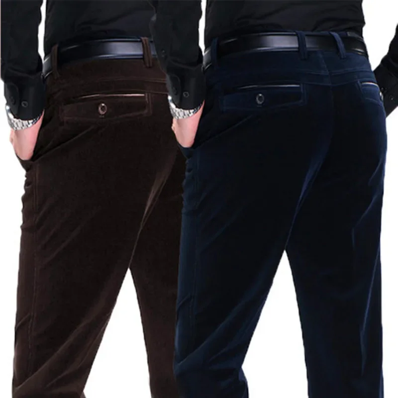 

2024 Autumn and Winter Men's Corduroy Casual Pants Loose Straight Striped Pants