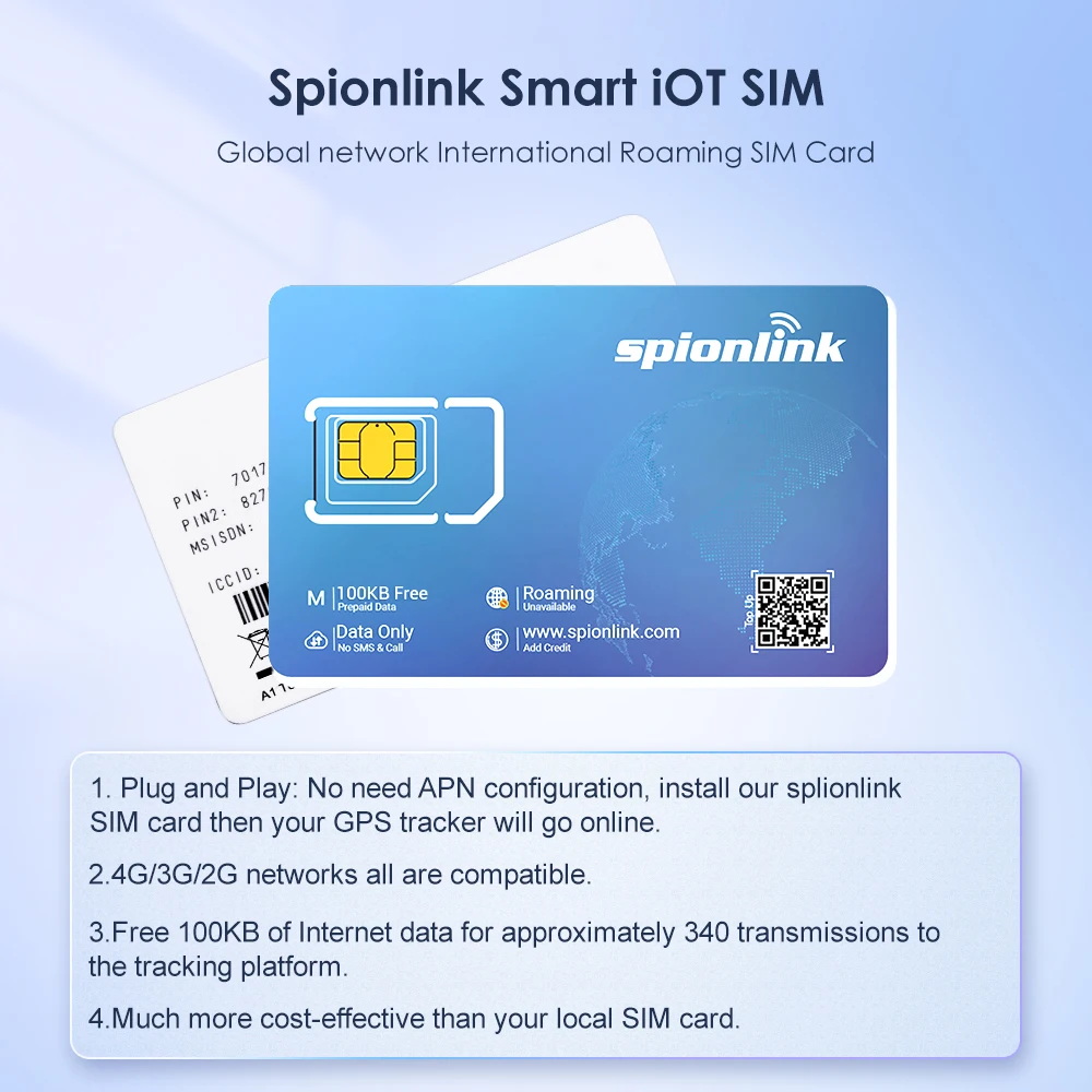 Spionlink M2M Sim Card For Gps Tracker International IoT Global Roaming Simcard 2G 3G 4G