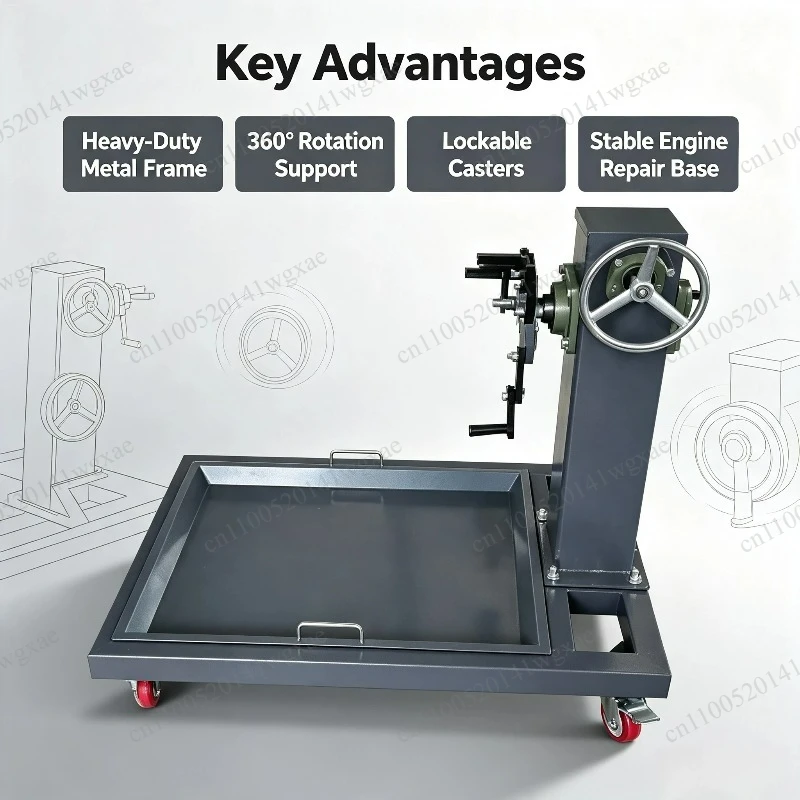 500KG Heavy Duty Engine Flipping Stand, Rotatable Engine Repair Support Bracket for Auto Maintenance Overhaul