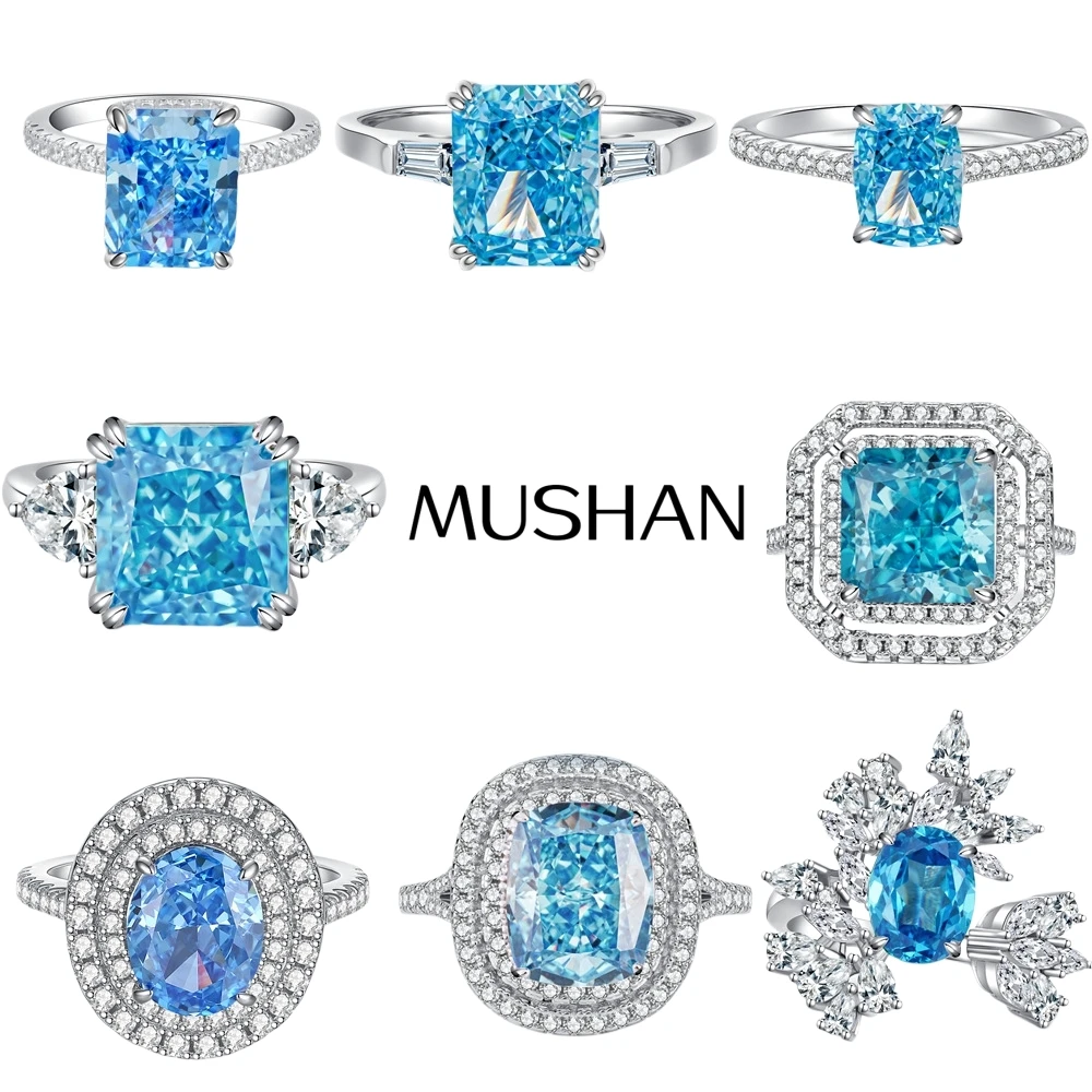 

Ювелирные изделия MUSHAN: роскошные кольца из стерлингового серебра 925 пробы для женщин, сертификат CMA, кольца с драгоценными камнями HCD, сапфировые кольца, ювелирные изделия из серебра 925 пробы.