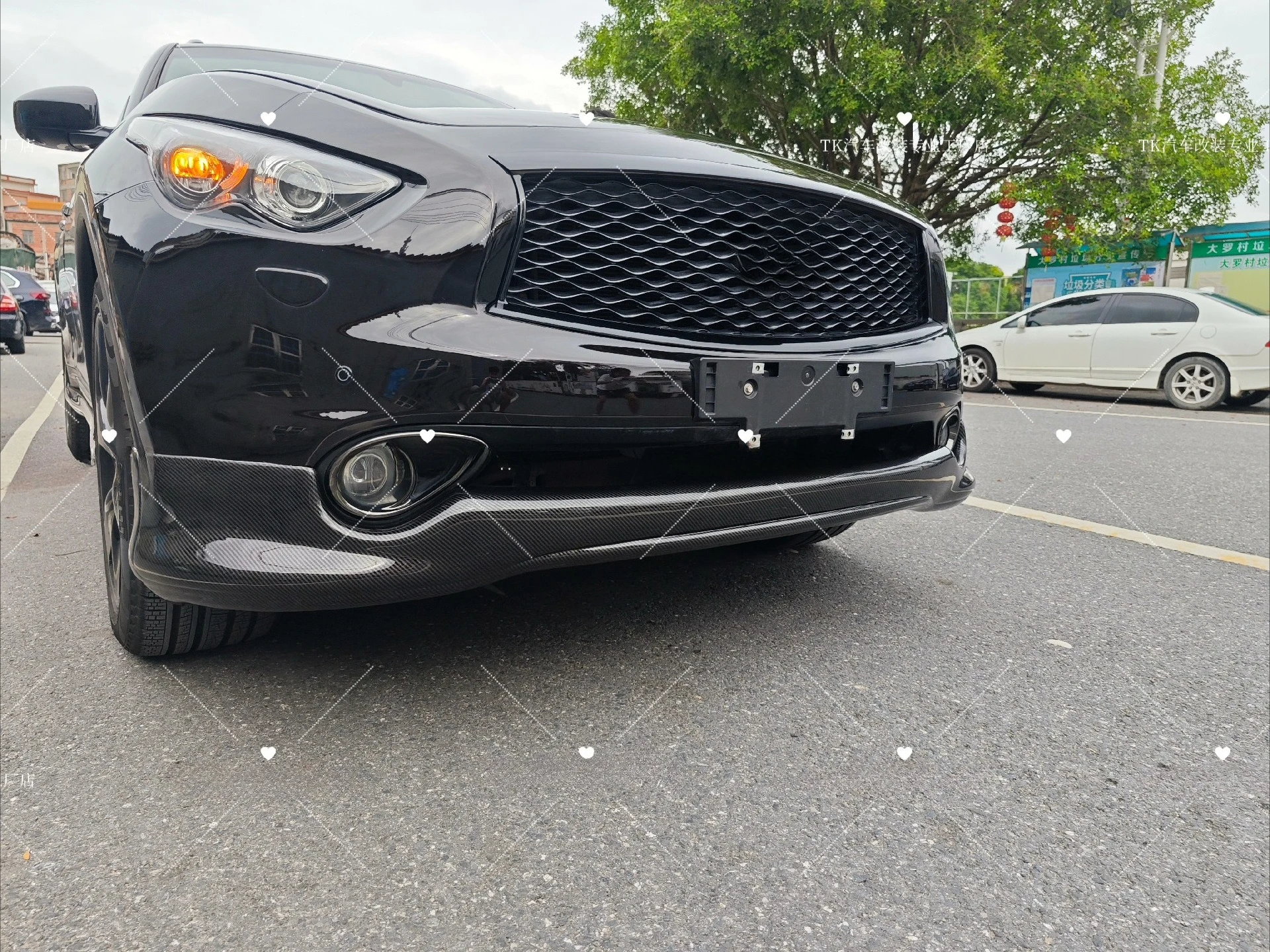 

Carbon fiber pattern Body kit for Infiniti FX35 FX37 FX50 QX70S 2009-2018 Modified Front Lip Rear lip Side skirt Car Accessories