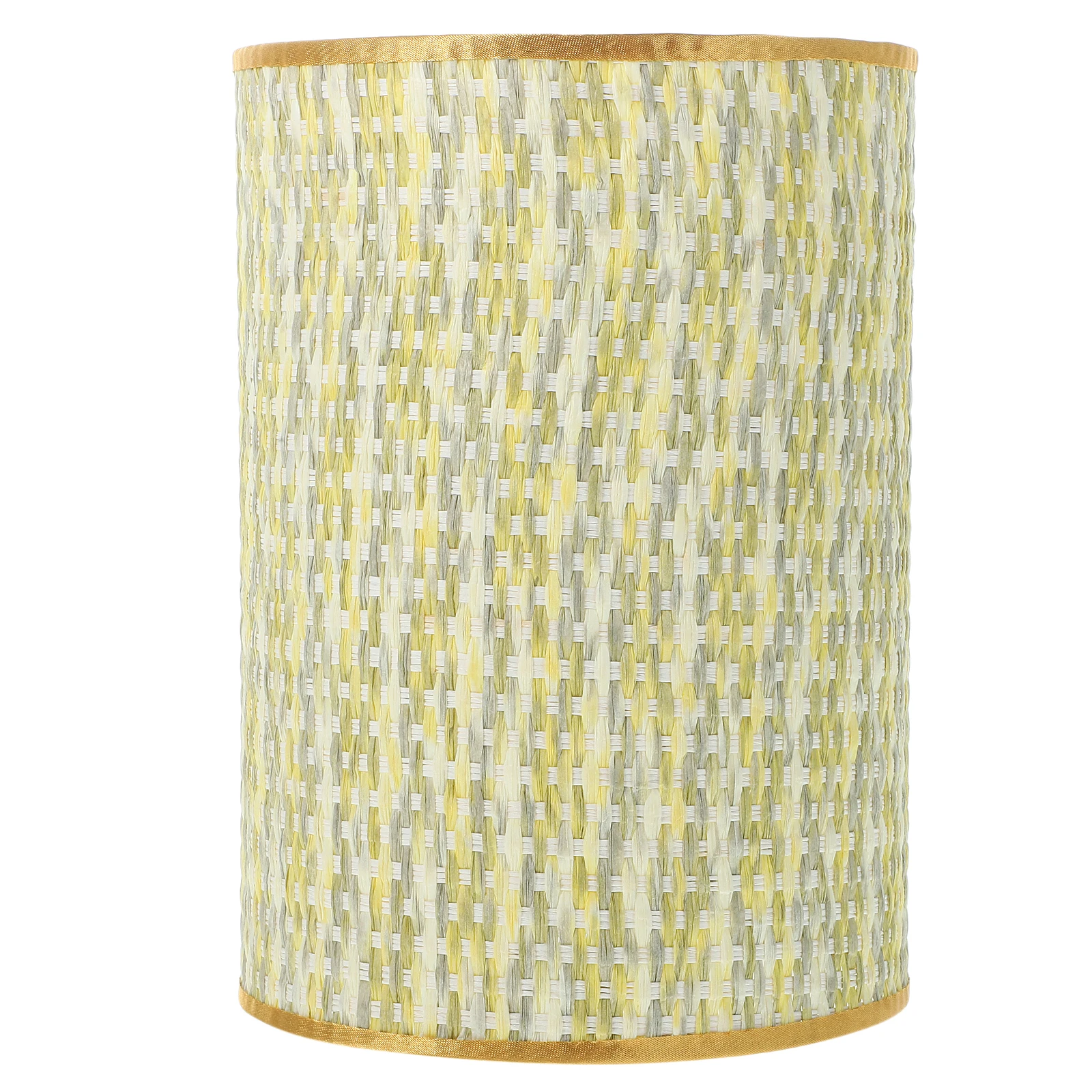 

Colorful Woven Cloth Lampshade for Bedroom Table Floor Lamps PVC Fabric Shell Warm Modern Style Long Drum Shades Replacement