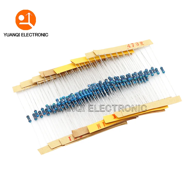 600pcs/set 300pcs/set 30 Kinds 1/4W Resistance 1% Metal Film Resistor Pack Assorted Kit 1K 2.2K 10K 100K 220 ohm 1M Resistors