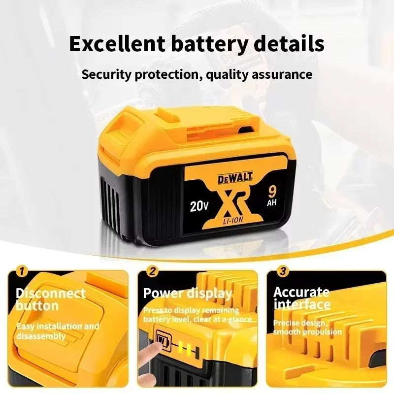 Power Original DeWALT 9Ah DCB609 18V 20V 60V lithium-ion tool  battery for Dewalt DCB204 DCB205 DCB206 DCB609 DCB184 DCB200