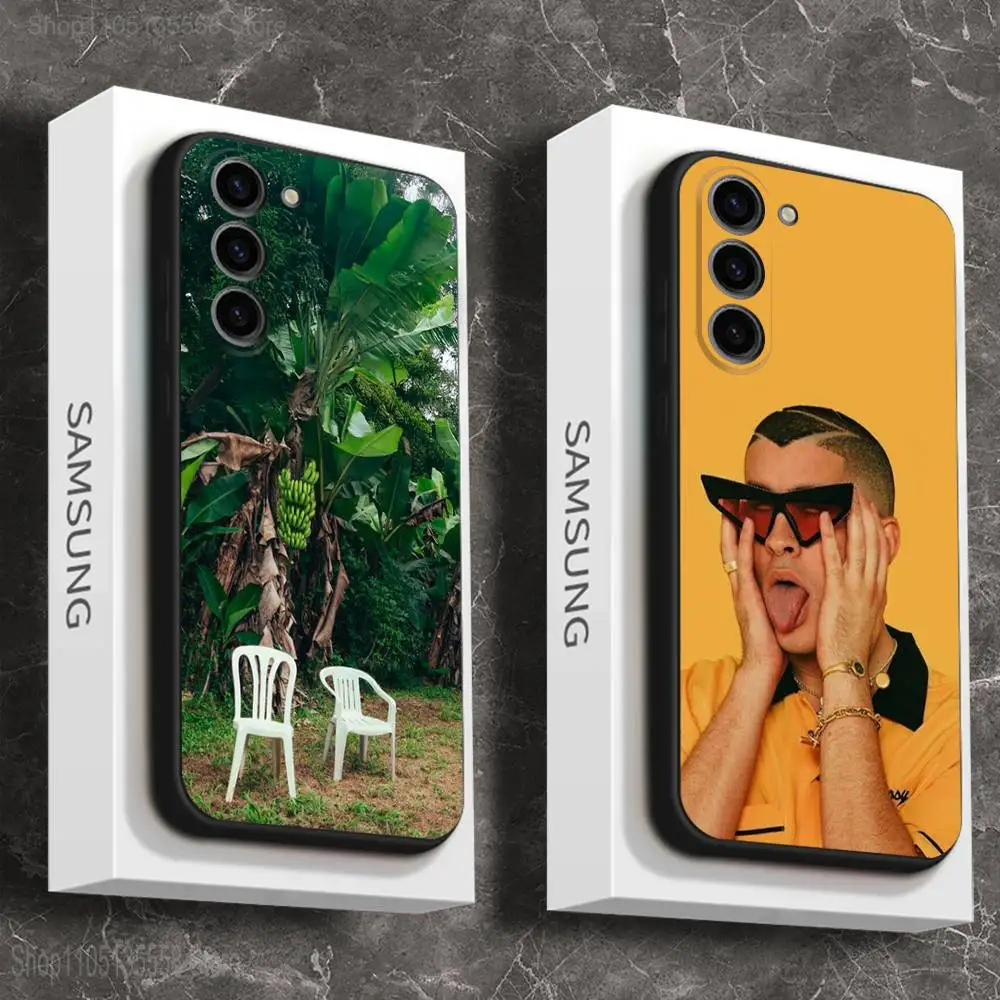 

Singer B-Bad B-Bunny Phone Case For Samsung Galaxy A 91,80,73,72,71,53,52,51,22,5G Shockproof Soft Black Cover