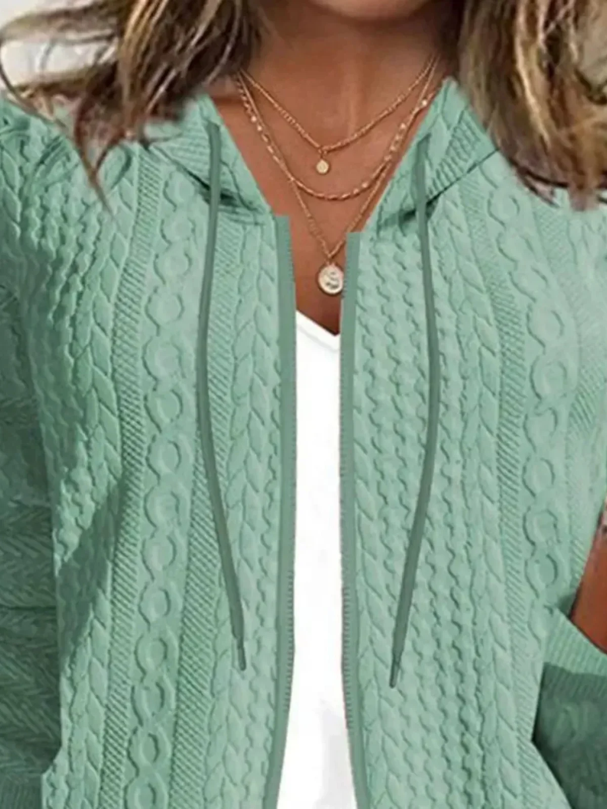 

Women's Pure Color Casual Knitted Cardigan Street Sle Zipper Handbag Long Sve Slim Fit Coat for Summer Evenings