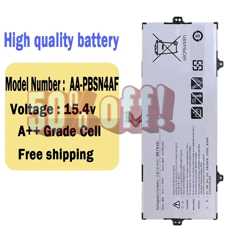 

15.4V 54Wh AA-PBSN4AF Laptop Battery for Samsung Notebook Pen 13 NP930SBE-K01US NP930SBE NT930SBE NP730QCJ NP730QDA