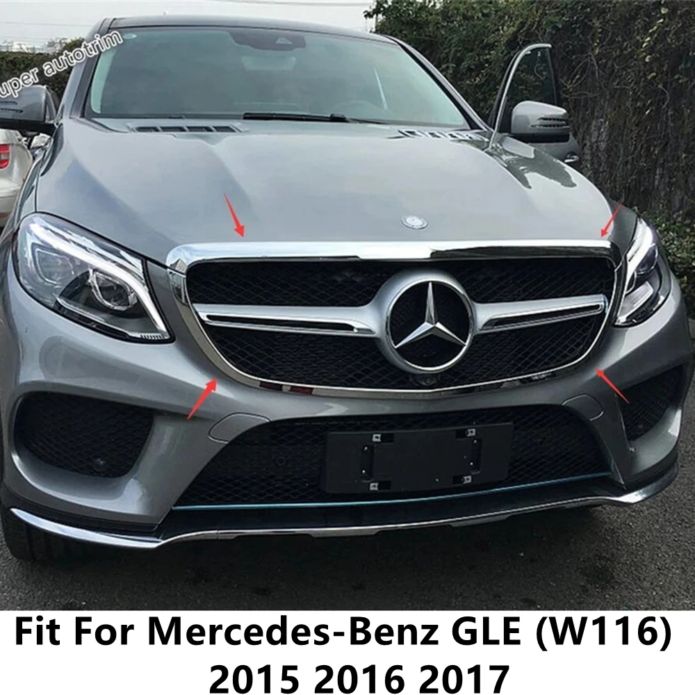 

ABS Front Head Grille Grill Frame Decorative Sequins Cover Trim Chrome Accessories For Mercedes-Benz GLE (W116) 2015 2016 2017