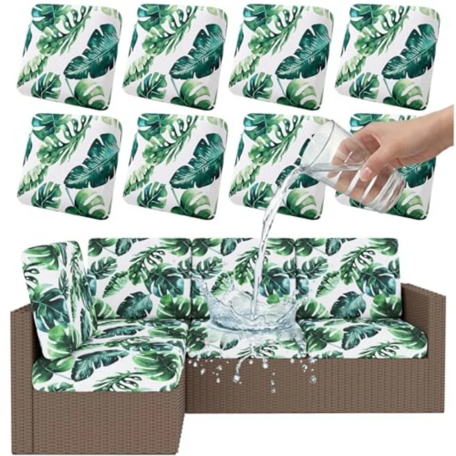 

Waterproof Patio Cushion Covers Stretch Outdoor Couch Slipcovers Replacement Washable Furniture Protector Sofa Chair Seat Cover