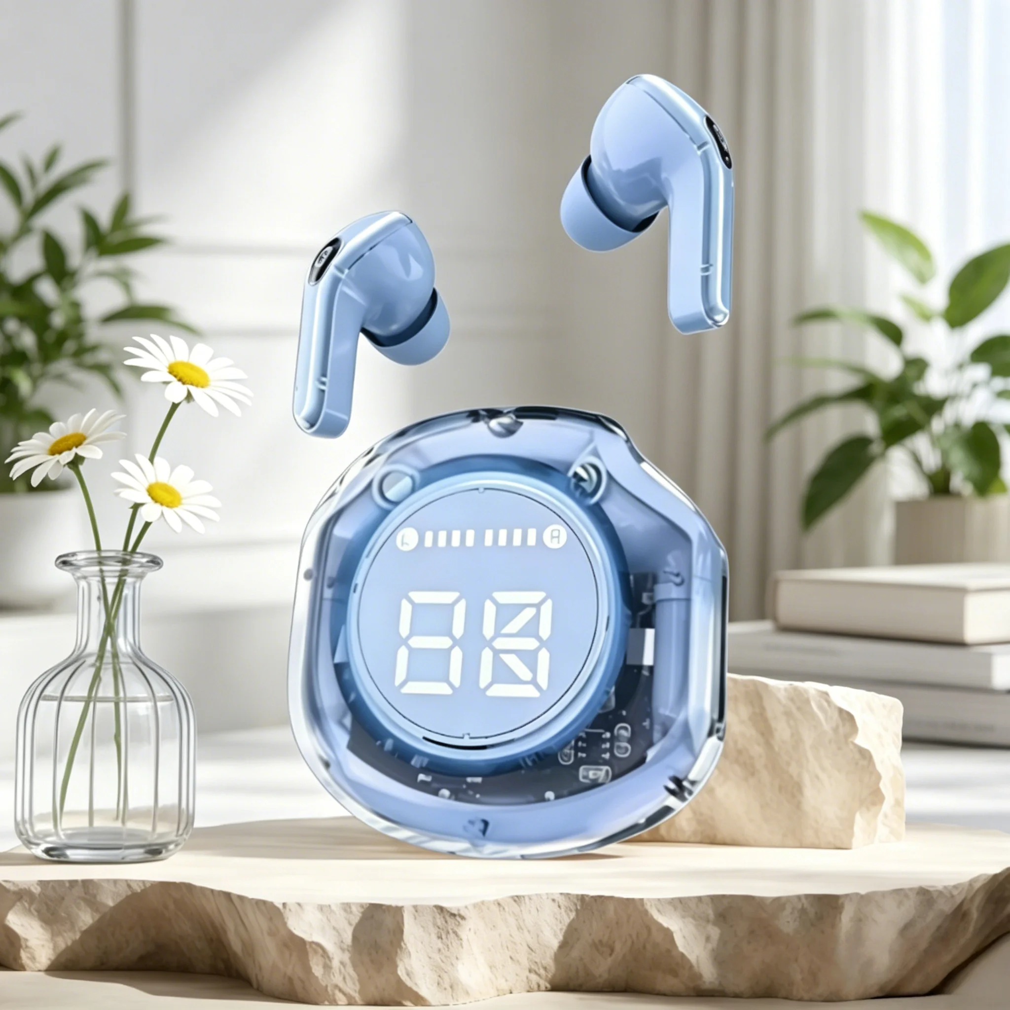 Auriculares inalámbricos TWS con Bluetooth 5,3, auriculares deportivos para videojuegos, auriculares con reducción de ruido y graves para teléfonos inteligentes