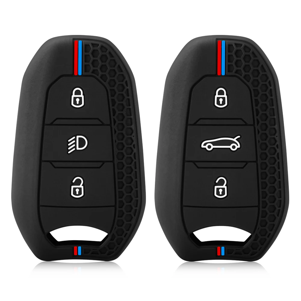 Shell Cover Holder Car Key Fob Case For Peugeot 208 DS3 5008 DS5 DS6 For Citroen C4 C5 X7 Silicone Rubber Smart Remote Key Cover