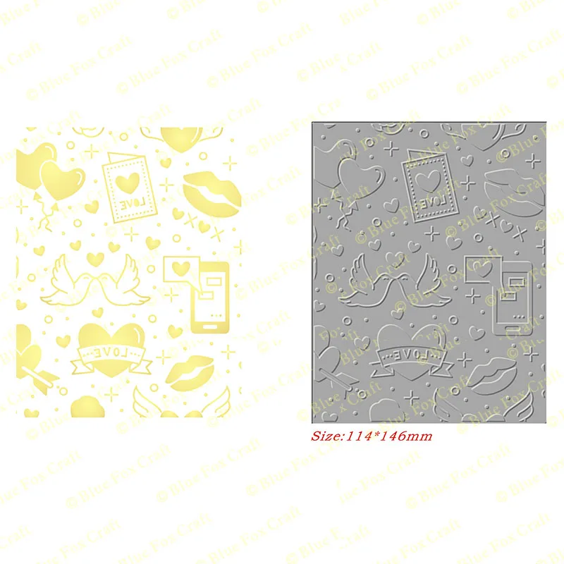 New Patterns Of Love And Love, Hot Foil Embossed Frame For Scrapbooks, Paper Carving Frame, Card Craftsmanship, No Mold Seal, 20