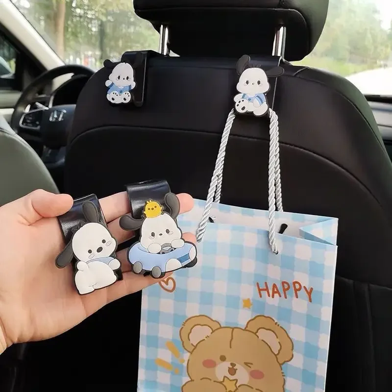 Genuine Kawaii Sanrio Car Storage Hook Pochacco Cartoon New Rear Seat Hidden Easy-To-Install Hook Decoration Car Supplies