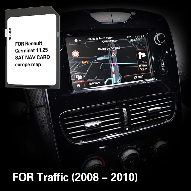 Carminat 11.25 for Renault Traffic 2008 2010 Vehicle Navigation SD Map Update New Version Memory 8GB Card Europe France