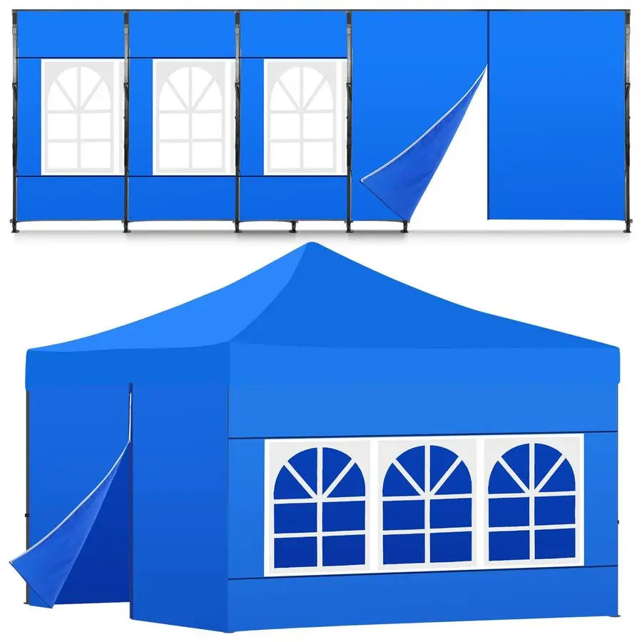

Pcs Canopy Sidewalls for 10x10 Canopy Frame Including 3 Pcs Sidewall with Window and 1 PC Canopy Door with Central Zipper for Ea