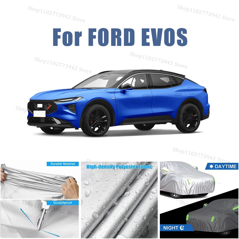 

For FORD EVOS Car Cover Full Covers with Reflective Strip Dustproof UV Scratch-Resistant Sunscreen Protective cover
