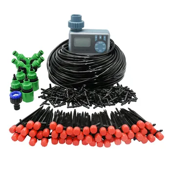 5-50M Automatische Tuinbewateringssysteem DIY Timer Waterdruppelirrigatiesysteem Plant Watering Kit Rode Druppelaars Set