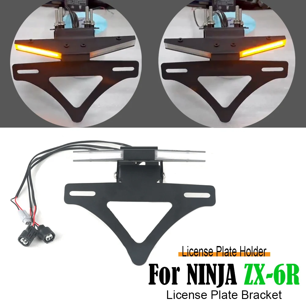 

For KAWASAKI ZX-6R NINJA ZX6R Tail Tidy Fender Eliminator Motorcycle License Plate Holder LED Turn Signal ZX 6R 2024 2025