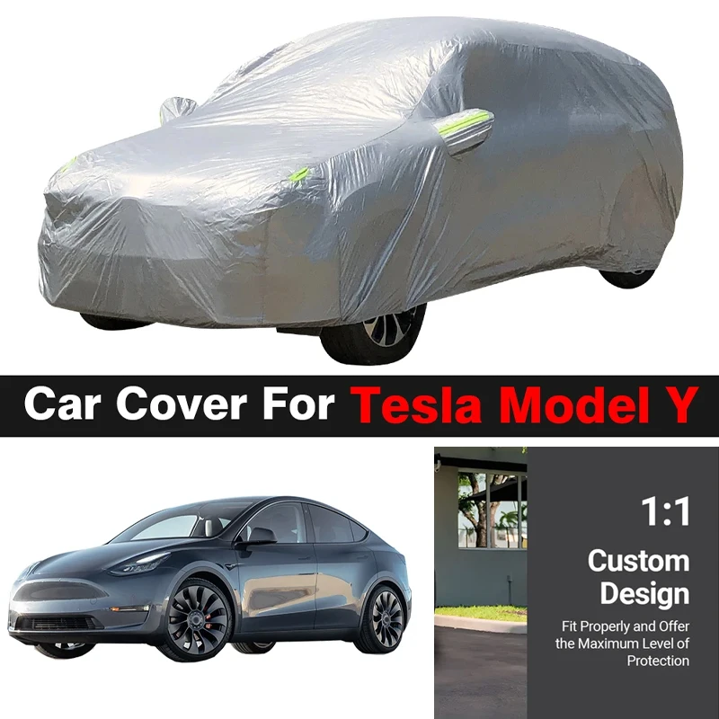 

Full Car Cover For Tesla Model Y Anti-UV Rain Snow Wind Protect Outdoor SUV Cover Dustproof