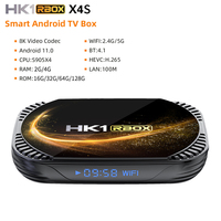 HK1 RBOX X4S Smart TV Box Android 11 Amlogic S905X4 4G 128G 64G 32G 2.4&5G Dual Wifi BT Media Player TVBOX 4K 8K Set Top Box