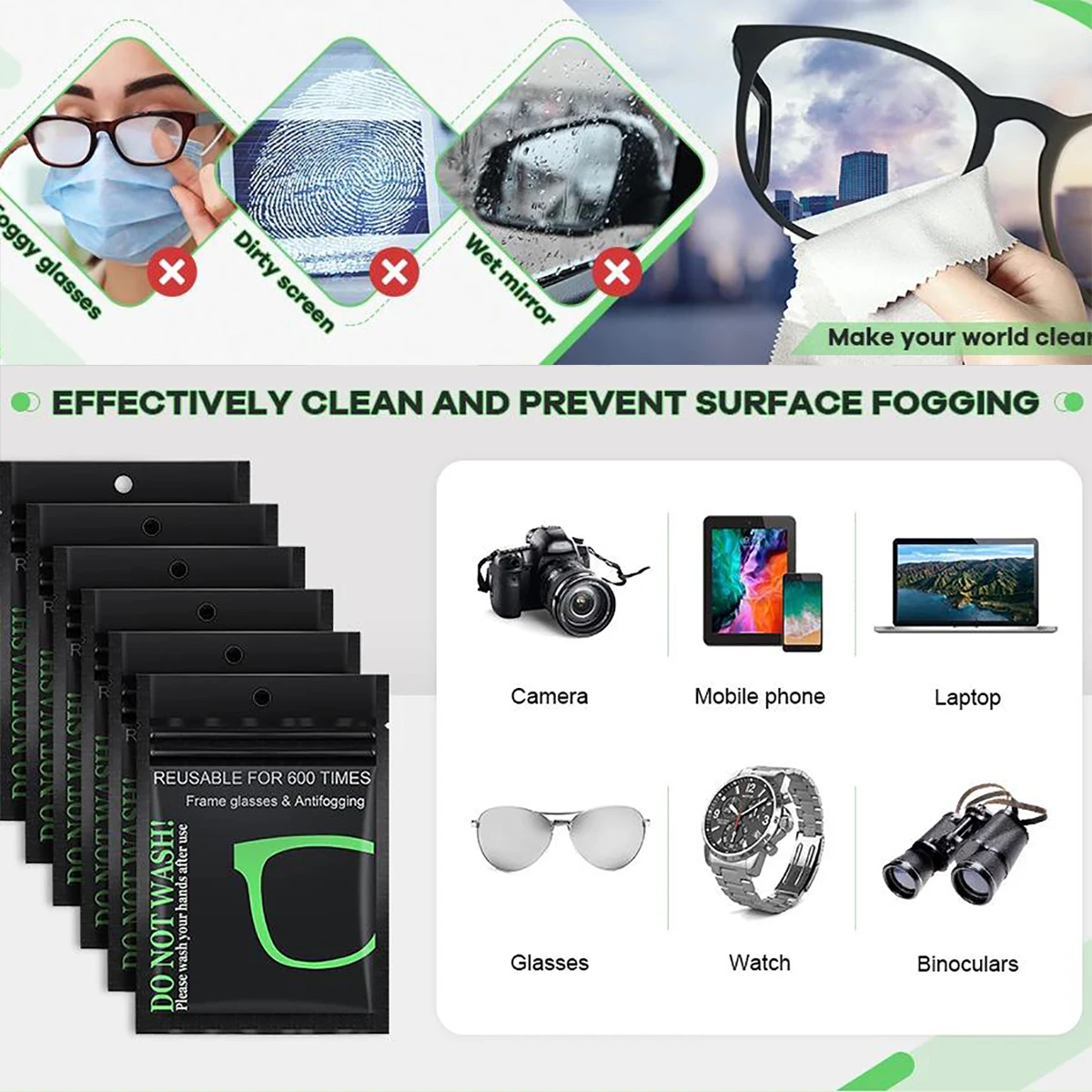 10pc/set Anti-Fog Cloth, Winter Lens Anti-Fog Cloth, Reusable, Microfiber Anti-Fog Glasses Cloth，Glasses Cleaning Wipes