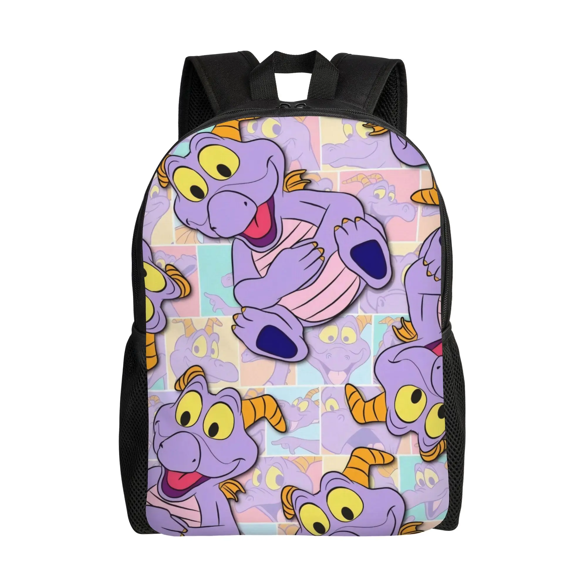 

Walt Cartoon Storage Bag Back to school season Figment the Dragon Pattern Casual Backpack