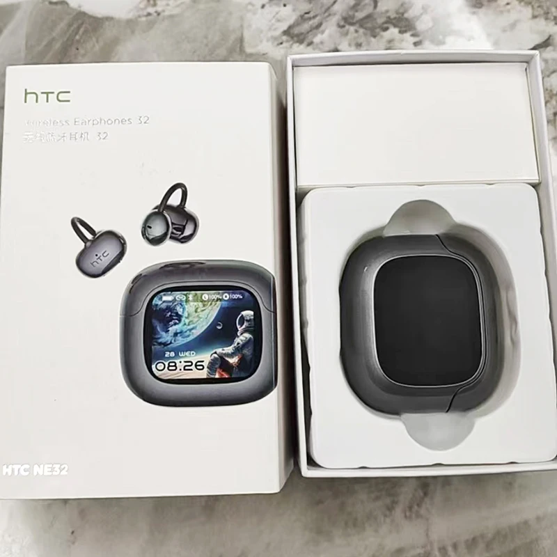 HTC NE32 Bluetooth V6.0 Wireless Headsets AI Translator LCD Touch Screen Earphone With Mic Noise Reduction OWS Clip Headphones