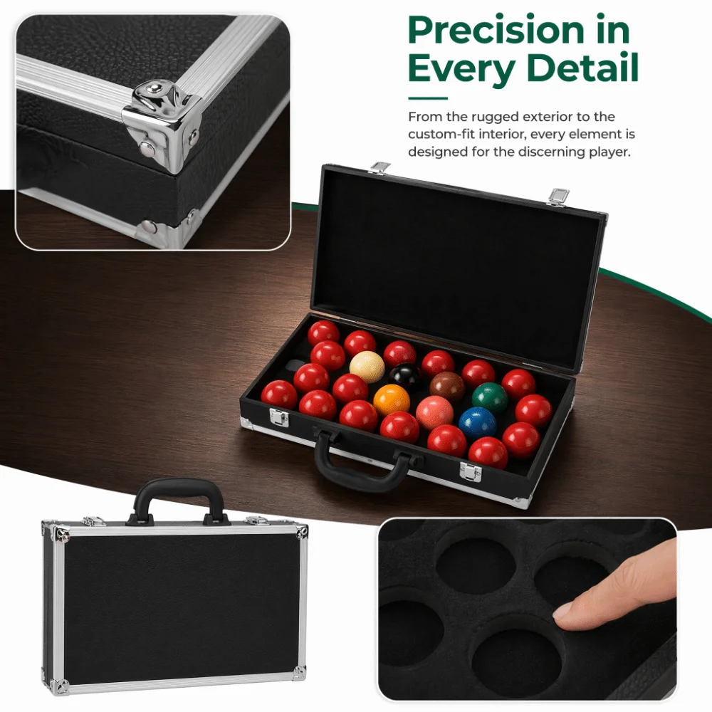 

Foam Insert Billiard Ball Storage Box Metal Latches Carry Handle Protective Case Metal Corner Guards Hard Shell Protective Cover