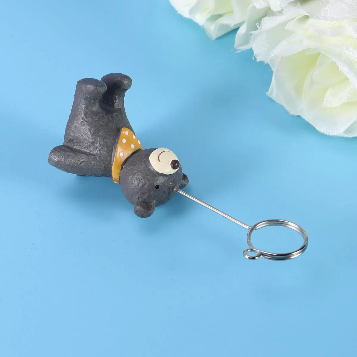 Cartoon Animal Resin Message Folder Photo Clip for Table Number Name Card Office Memo Home Decoration Desktop Ornament Dark Gray