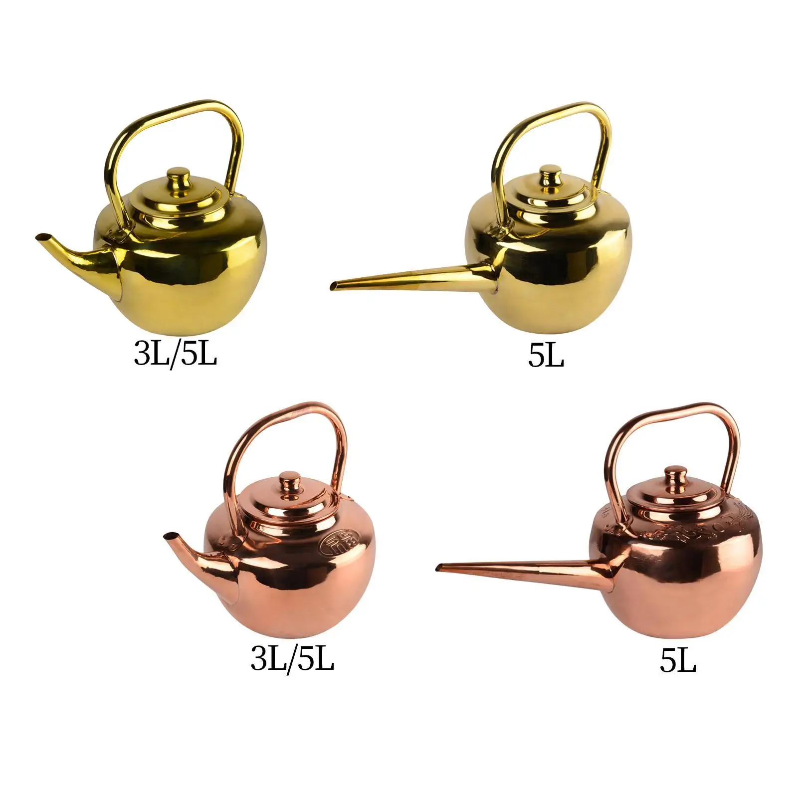 Copper Teapot Tea Kettle Retro Tea Ceremony Teaware with Handle Teawear Stovetop Teapot for Tea House Outdoor Hotel Household