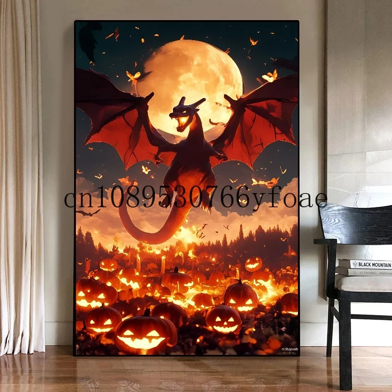 

Classic Anime Pokemon Canvas Painting Bulbasaur Charmander Eevee Poster Print Watercolor Wall Art Picture Home Decor Kids Gifts
