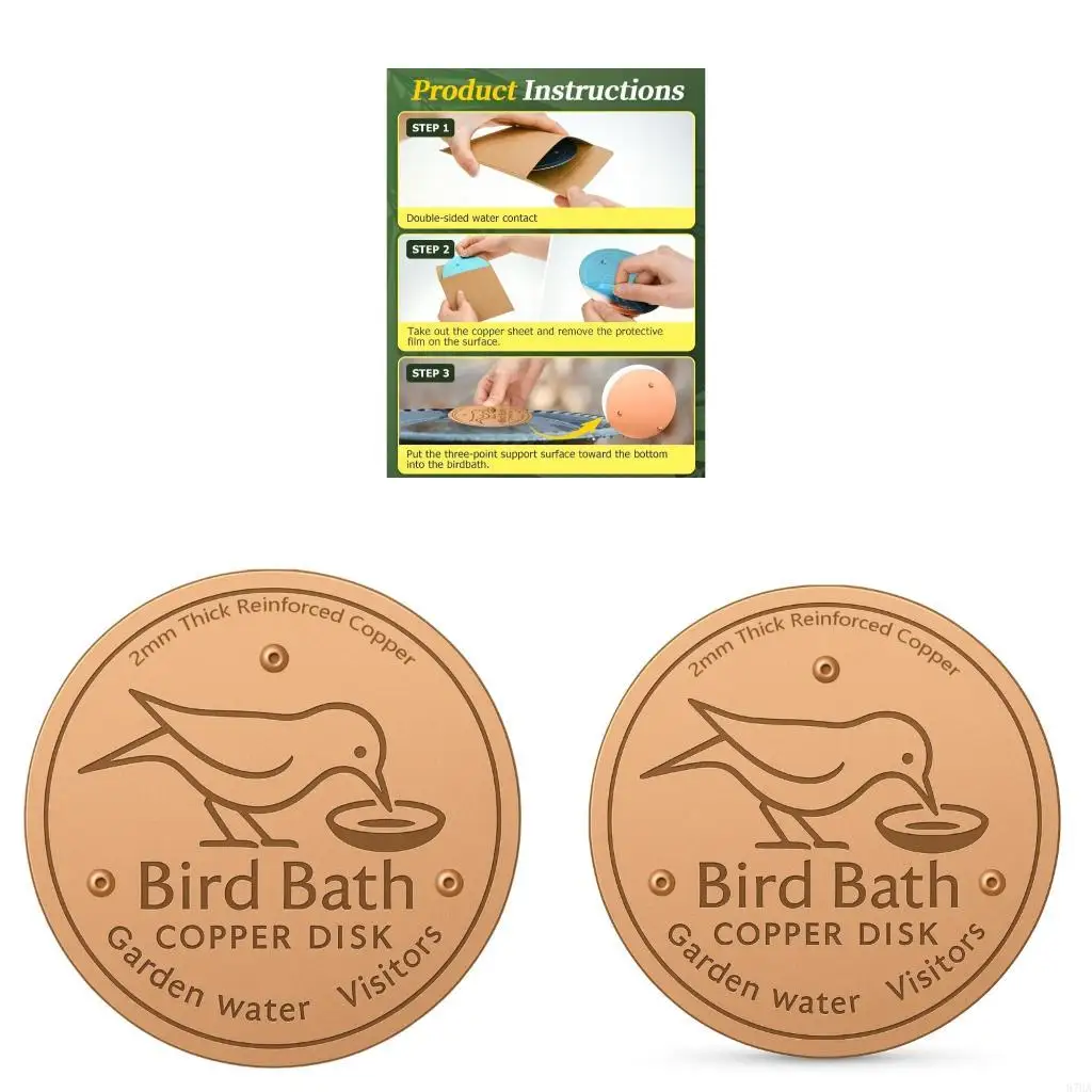 

3 Point Support Copper Birdbath Cleaner Disc Plate For Maximumly Water Contact 87HA