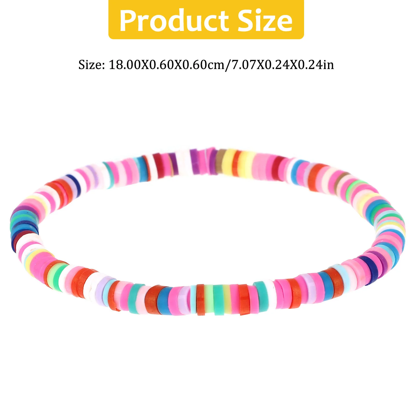 

Fashionable Manual Polymer Clay Bracelet Elastic Hand String Women Bohemian Wrist Accessories Colorful Beach Style Ornament