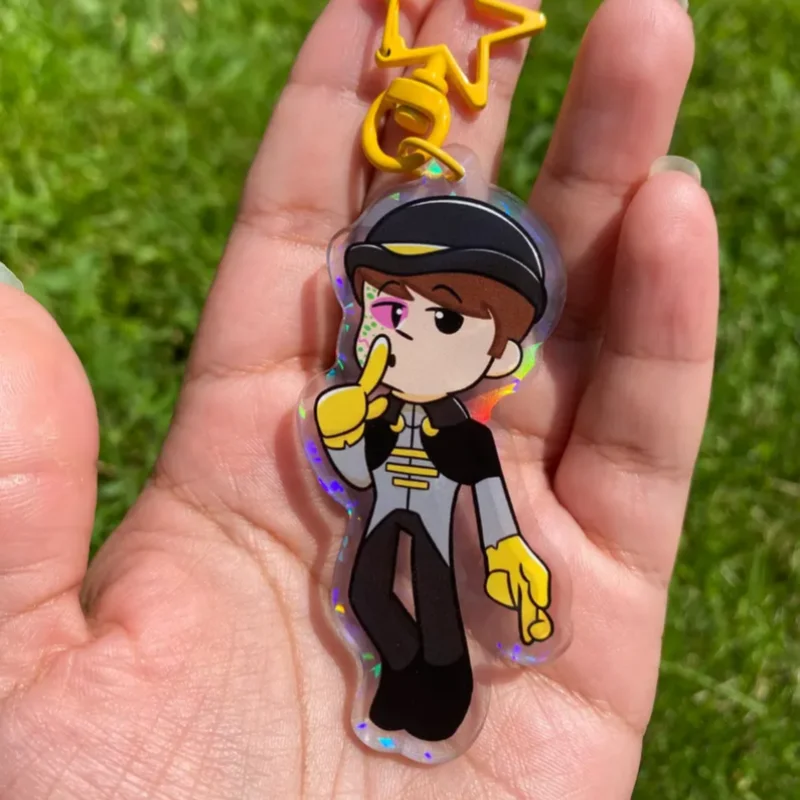 Sanders Sides Style Acrylic Keychain Virgil Logan Roman Patton Character Pendant Kawaii Cartoon Keyring Collectible Gift