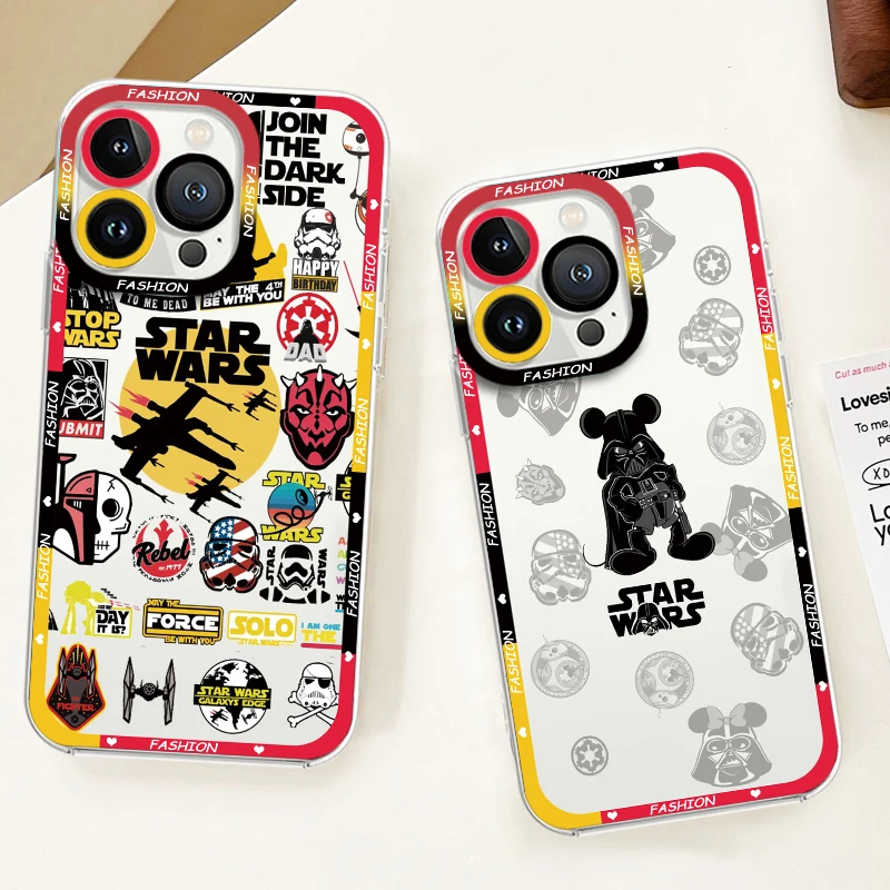 Disney Star Wars Logo Cute Transparent Phone Case For iPhone 15 14 13 12 11 Mini XS XR X Pro MAX 8 7 Plus SE Angel Eyes