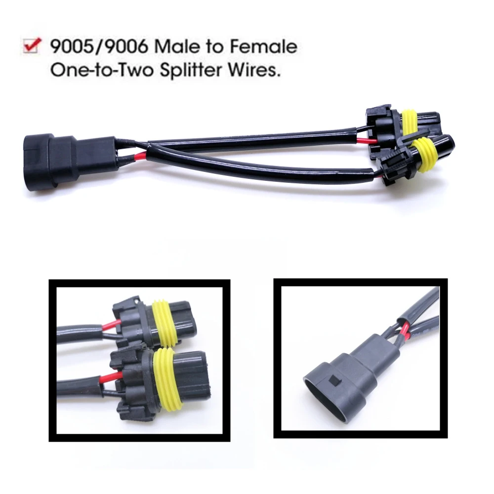 1x H11 9005 HB3 9006 HB4 Male Female Conversion Connector Wiring Harness Headlight Fog Light Plug Cable Socket Adapter Wire Hold