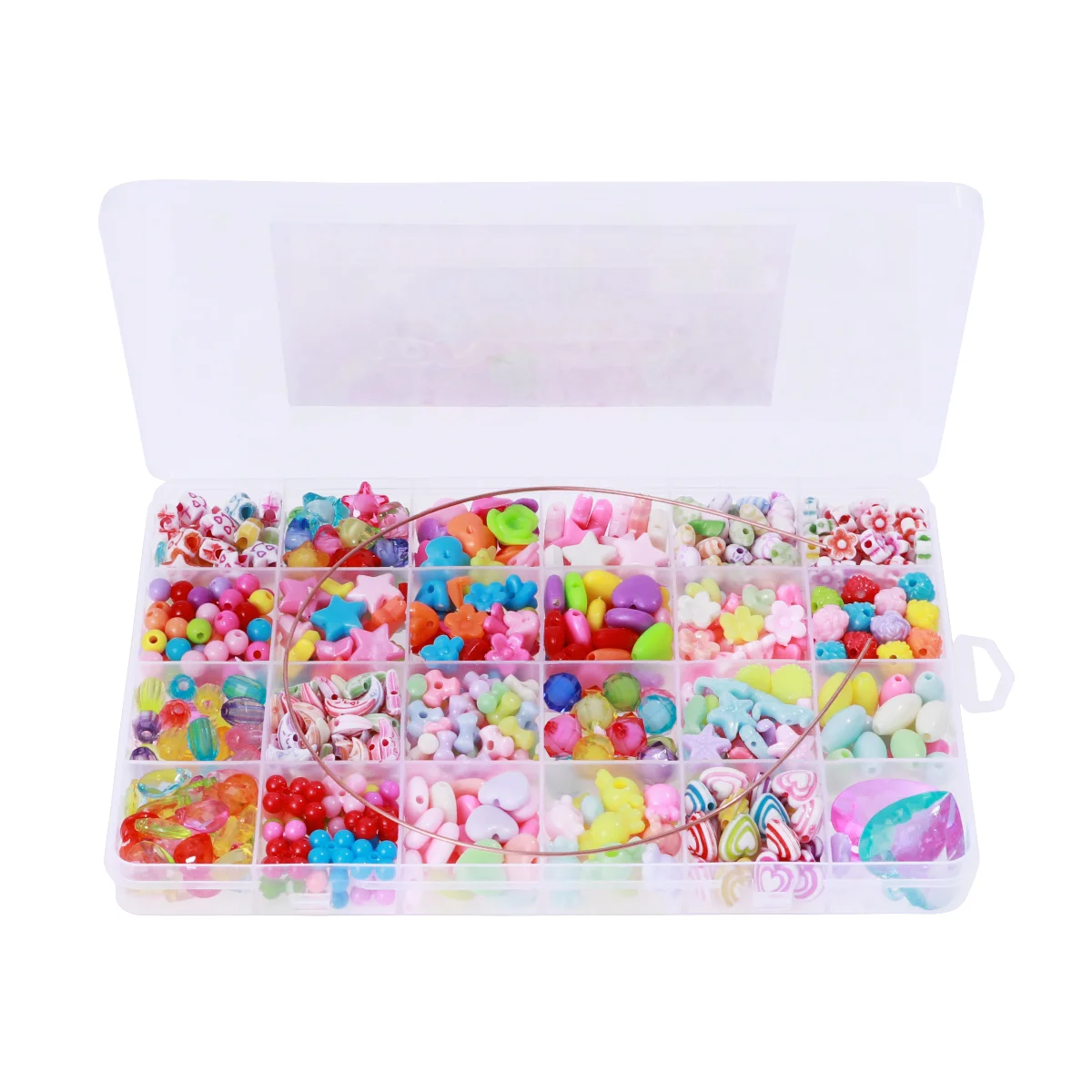 

ROSENICE 24 Lattices DIY Acrylic Beads Toys Beads for Children DIY Jewelry Necklace Bracelet Making Crafts About 550