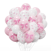 10/30Pcs 12inch Pink White Bow Balloon Set Pink Gold Confetti Latex Balloon Wedding Engagement Birthday Baby Shower Party Decor