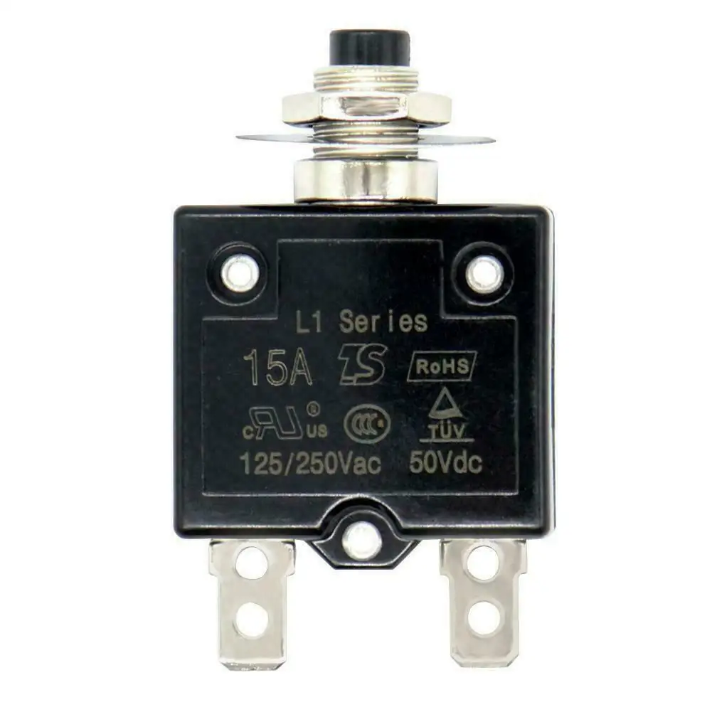 Thermal Cutout Circuit Breaker Security Control Equipment Push Button Thermal 12-50V 125-250V 20 Amp Brand New