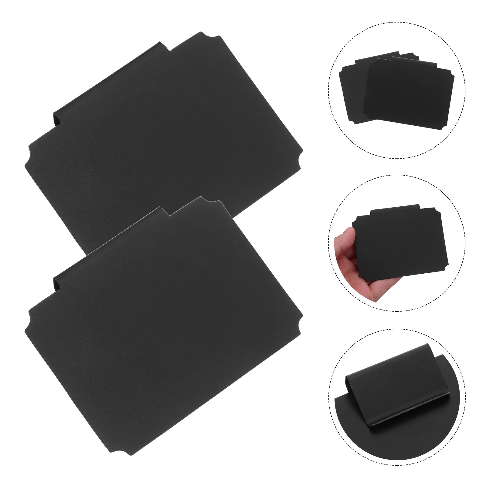 

12Pcs Matte Black Clip-on Bin Labels Basket Label Clips Writable Dry Erase Chalkboard Tags Pantry Storage Organizer Tags
