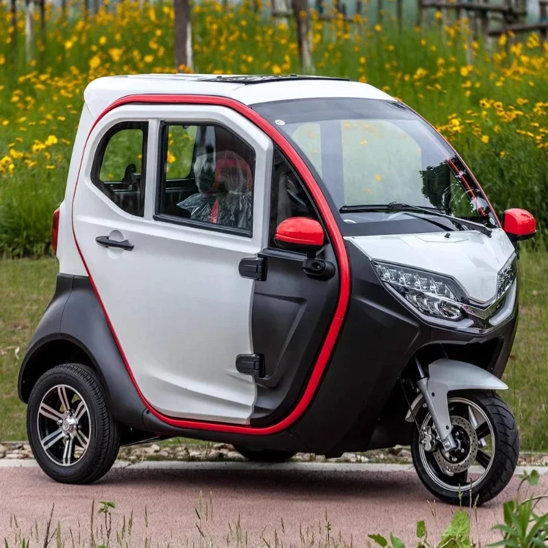 Fully enclosed pick-up and delivery of children, battery, electric tricycle